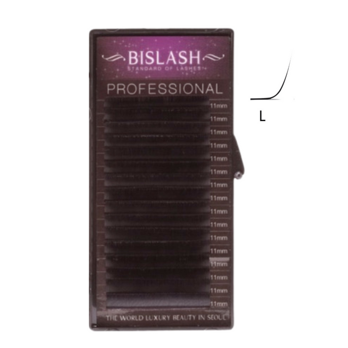 BISLASH Individual Silk Eyelashes Mix Tray L Curl