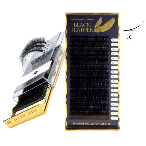 BLACK FEATHER Individual Silk Lashes JC Curl