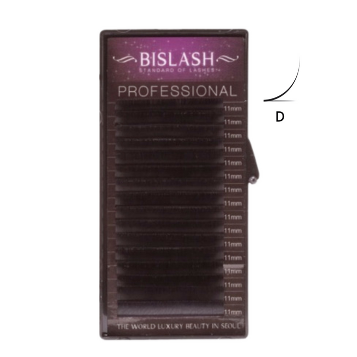 BISLASH Individual Mink Eyelashes Mix Tray D Curl