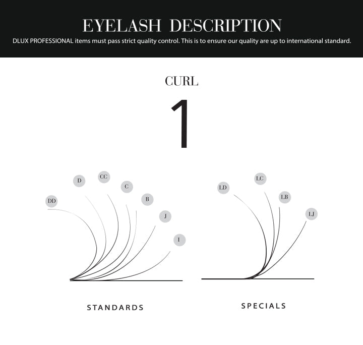 DLUX Individual Eyelashes Mink Mix Tray C/CC/D
